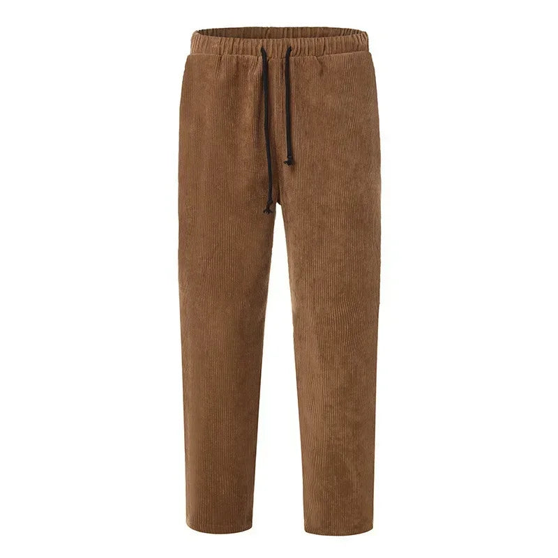 Leichte Herren-Eis-Seidenhose mit elastischem Bund – lockere, gerade Freizeithose für Sport und Alltag