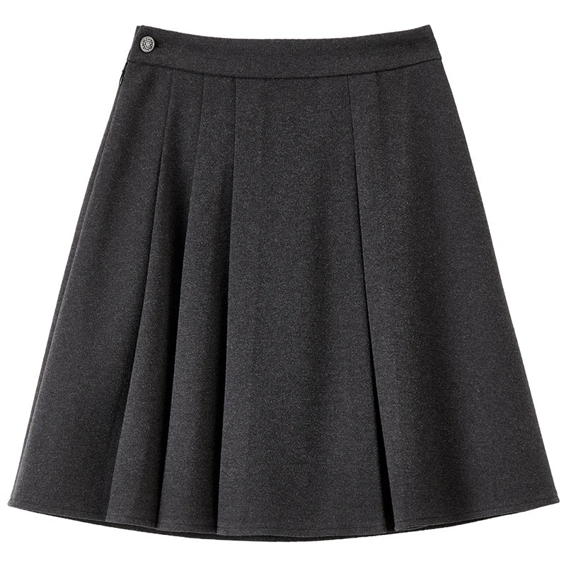 Damen Winter-Plissee-Miniröcke in A-Linie mit eleganter hoher Taille