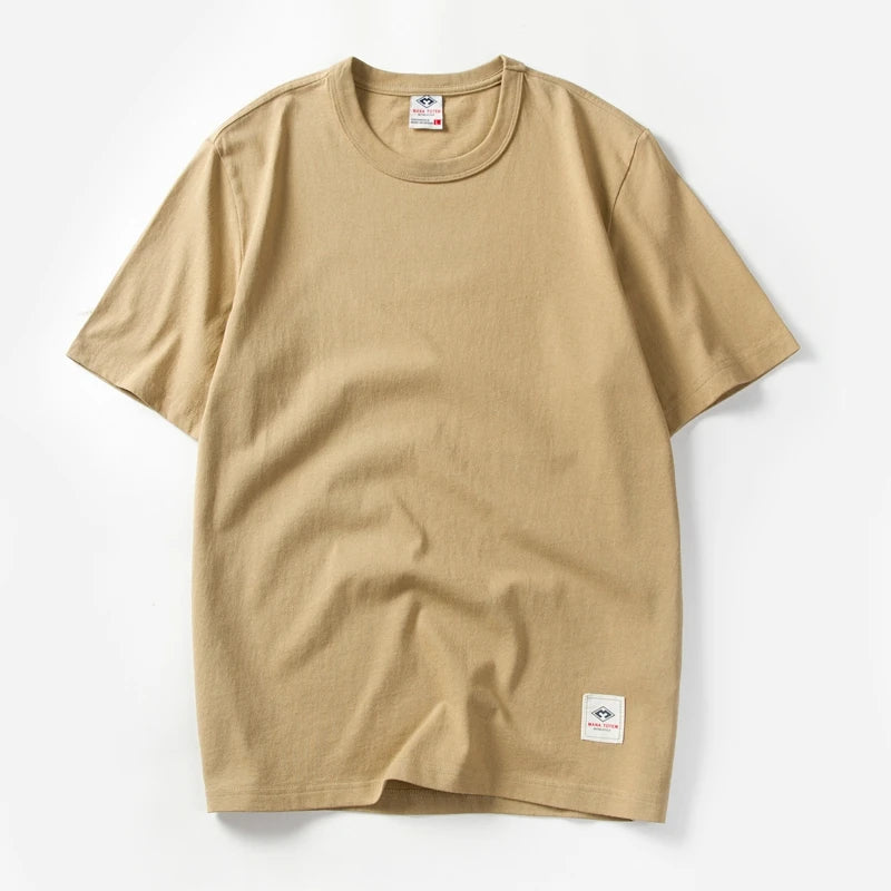 Männer T-Shirt aus einfarbigem Stoff mit kurzen Ärmeln und Casual-Stil