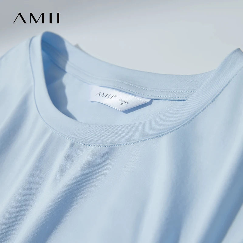 Damen Sommer T-Shirt mit Rundhals und Kordelzug in lässiger Form