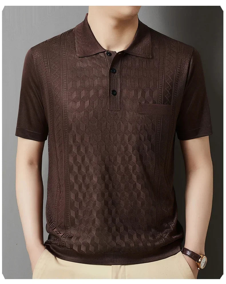 Kurzes Herren-Poloshirt mit Perlenkragen – ideal für Sport und Freizeit im Sommer