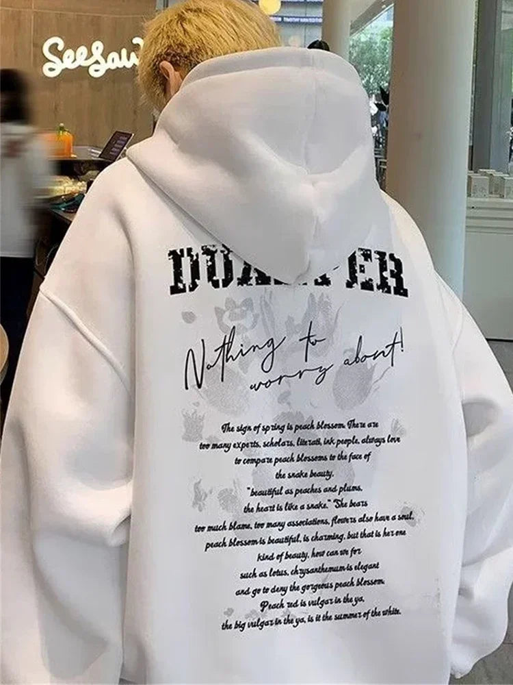 Autumn Goth Letter Printed Pullover Hoodies For Men New in Y2K Streetwear Fashion Sweatshirts Hip Hop Cotton Hoodie Tracksuit