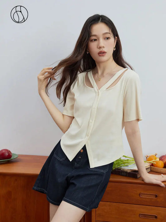 Lässige Damen-Bluse aus Lyocell mit Blumenärmeln und lockerem Schnitt – vielseitiges Sommer-Oberteil für jeden Anlass