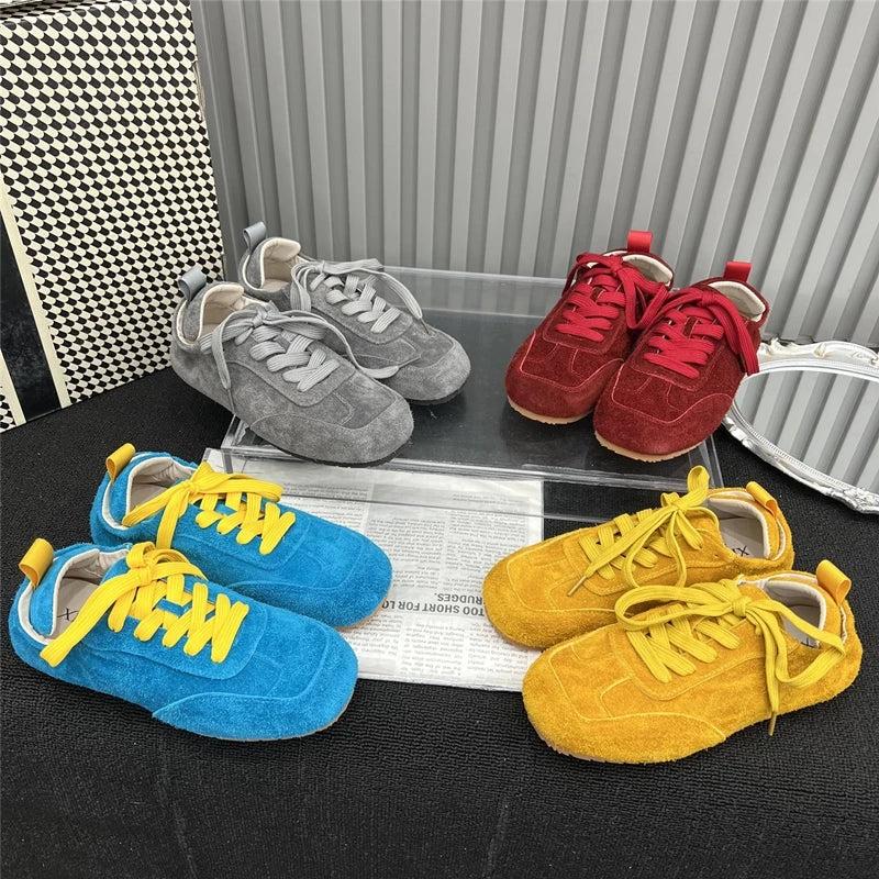 AIYUQI 2025 neue frauen flache schuhe Echt leder retro turnschuhe schuhe frauen Große größe modische Forrest Gump weibliche schuhe