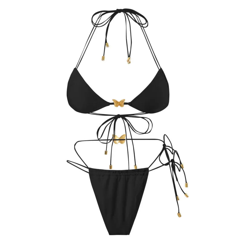 Dreiteiliges Damen-Bikini-Set im brasilianischen Stil – ideal für Strand und Pool