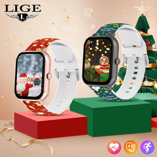 LIGE Neue 1,83 Zoll HD Bildschirm Smart Uhr Bluetooth Anruf Sport Fitness Track Smartwatch Für Huawei Xiaomi Weihnachten Uhr Band
