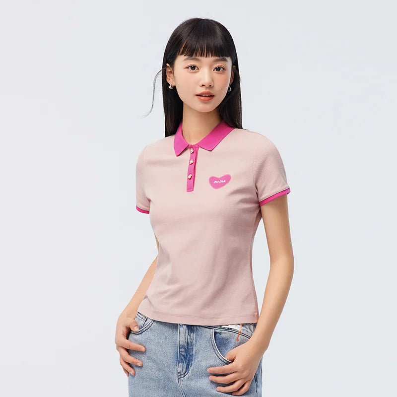 Semir Polo Shirt Frauen cool anti bakteriell schlank süß Stil Sommer neue Farbkontrast Druck Pulloverf Polo