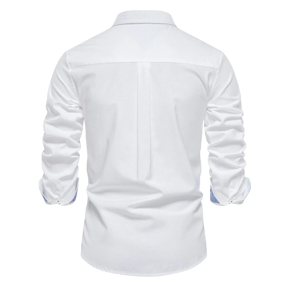 Herren Oxford Hemd aus Baumwolle mit langen Ärmeln für Casual-Look