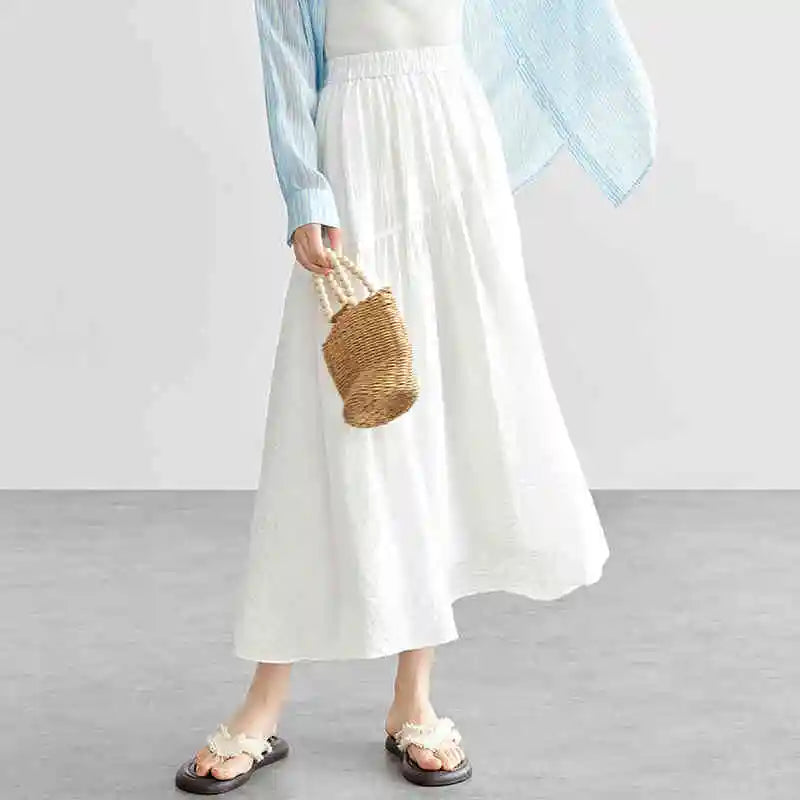 Damen A-Linie Rock aus Lyocell in Weiß für lässige Urlaubstage