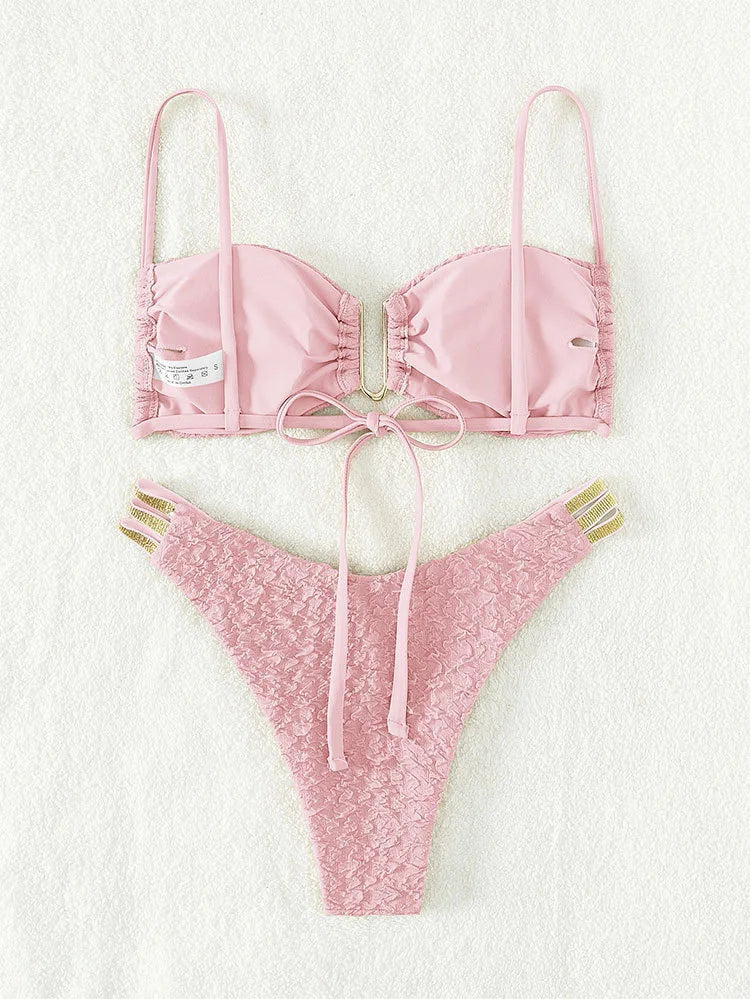 Floraler Bikini-Set mit Push-up-Effekt – Sexy Bademode für Damen am Strand oder Pool
