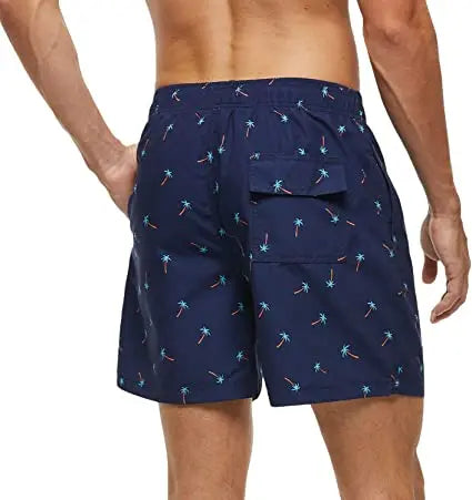 Herren-Badeshorts mit Farbverlauf, schnelltrocknend, mit Reißverschlusstaschen und Mesh-Futter – modische Schwimmshorts für den Strand