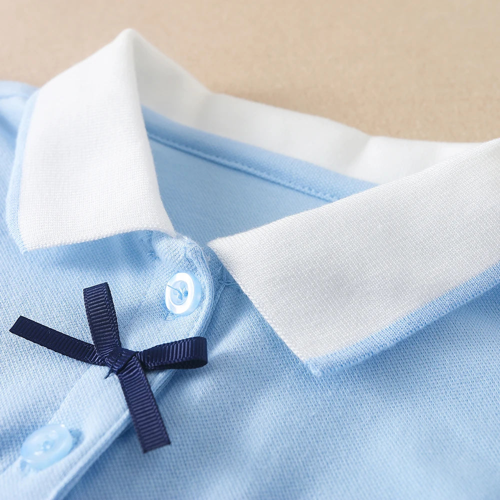 Mädchen Poloshirts Sommer Kurzarm Baby Mädchen T-Shirt Top Shirt Baumwolle Kleidung 2T-6T Kinder bestickte Hemden