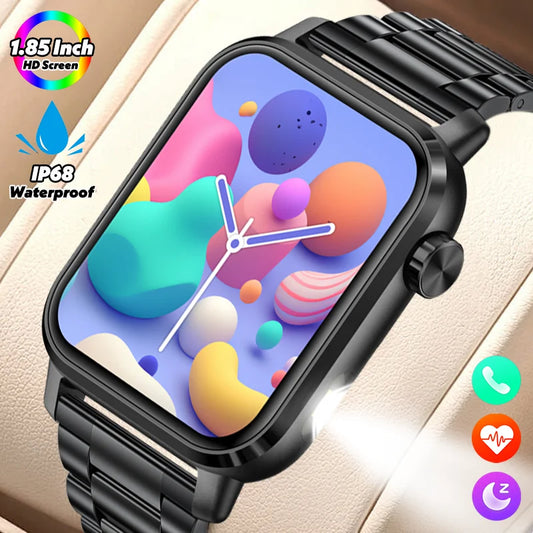 LIGE Sport Smart Uhr Männer 1,85 "LED Taschenlampe IP68 Wasserdichte Bluetooth Anruf Smartwatch Herzfrequenz Blut Sauerstoff Frauen Uhren