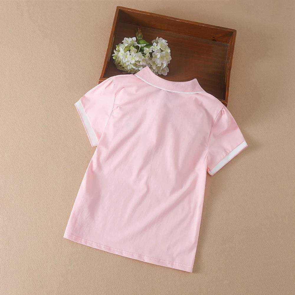 Mädchen T-Shirts neue Sommer Kurzarm Baumwolle Top Freizeit hemd Kinder kleidung hochwertige T-Shirt für 5-12 Jahre