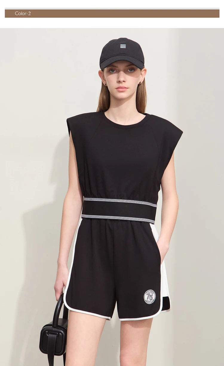 Damen Shorts im Minimalismus-Stil mit neuer Stretch-weite und ärmellos