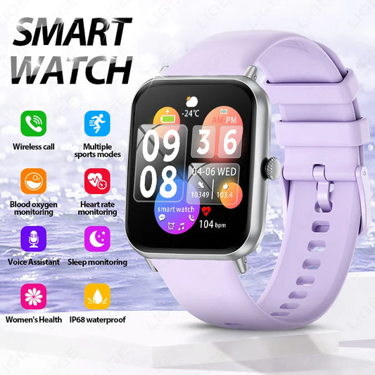 LIGE Neue Herrenuhr 1,83-Zoll SOS Sport Fitness Tracker Herzfrequenz Blutsauerstoff Frauen Smart Watch Wasserdicht für Android IOS