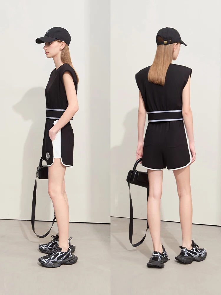 Damen Shorts im Minimalismus-Stil mit neuer Stretch-weite und ärmellos