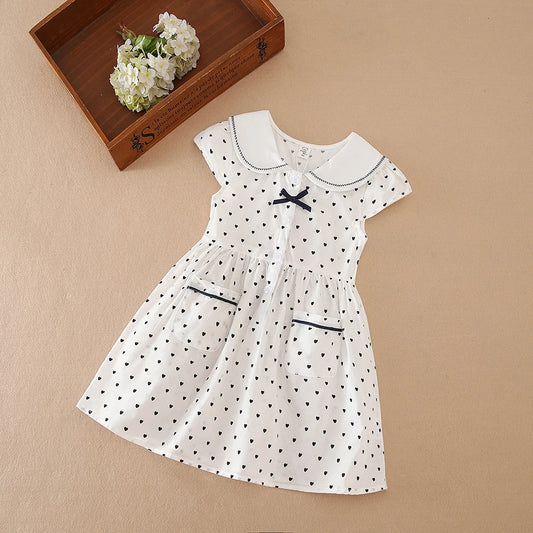 Girls Summer Dress with Polka Dot for 2-6 Years Kids Soft Breathable 100% Cotton Clothes Children Princess Dresses