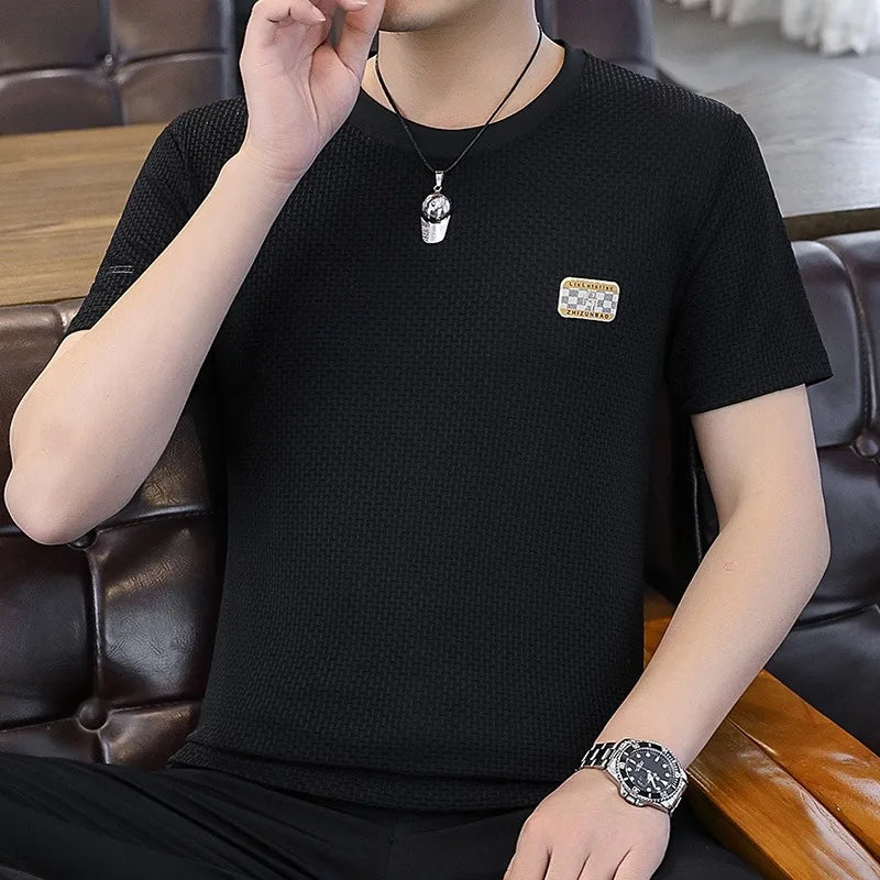 Herren T-Shirt aus mercerisierter Baumwolle mit kurzem Arm und Rundhalsausschnitt