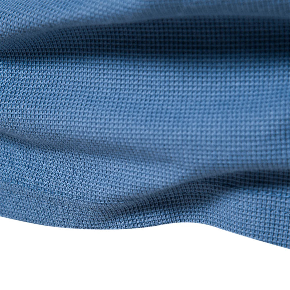 Herren Langarm Waffel Henley T-Shirt in fester Farbe für den Herbst