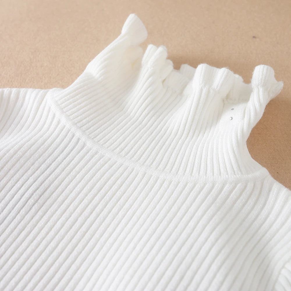 Mädchen Pullover 2024 Neue Winter Kinder Kleidung Kinder Tops Warme Strickwaren Kinder Pullover Baby Mädchen Rollkragen Pullover