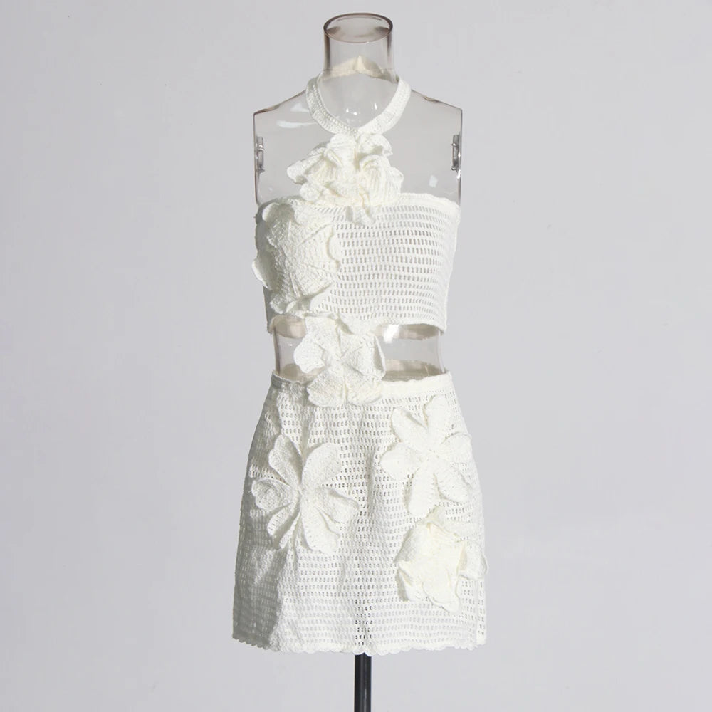 Eleganter Damen-Minirock mit Patchwork-Design und Rüschen, hoher Taille und figurbetonter Passform