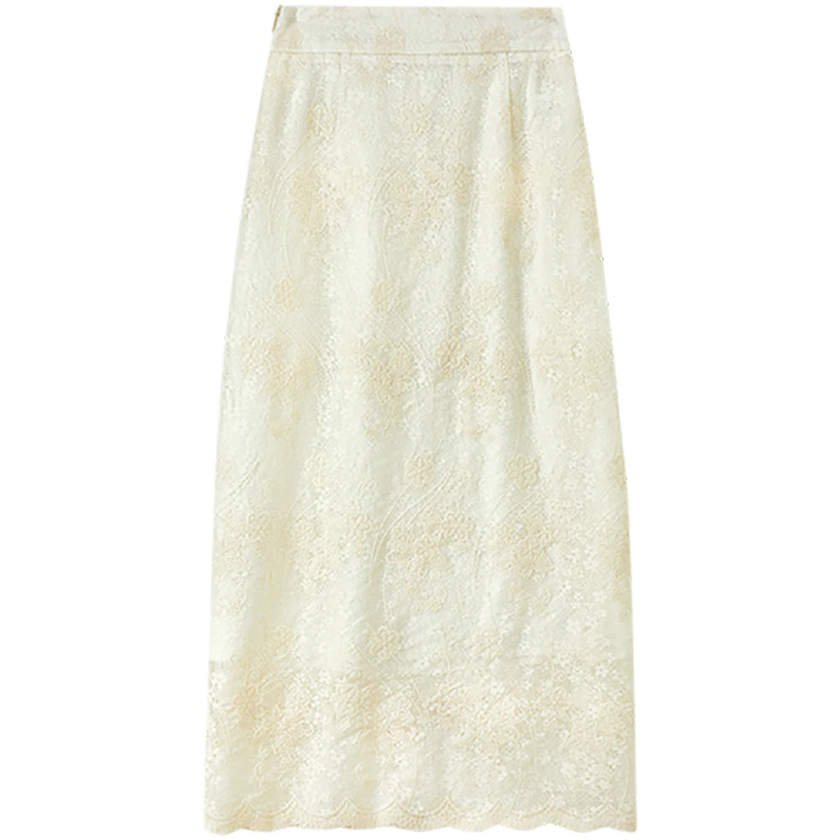 Damen Rock aus Spitze mit hoher Taille und eleganter Stickerei für den Sommer