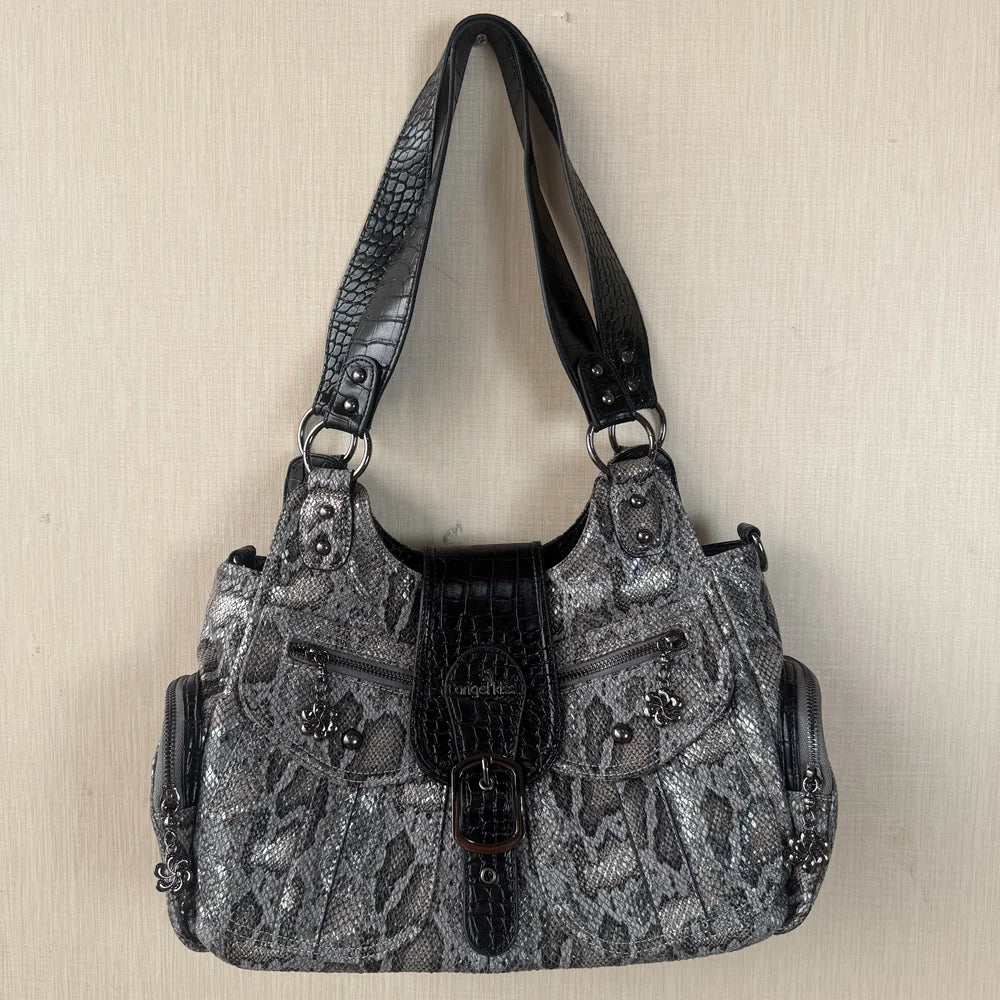 Damen-Schultertasche Mit Mehrfachen Fächern Aus PU Leder Im Vintage-Look Für Alltag