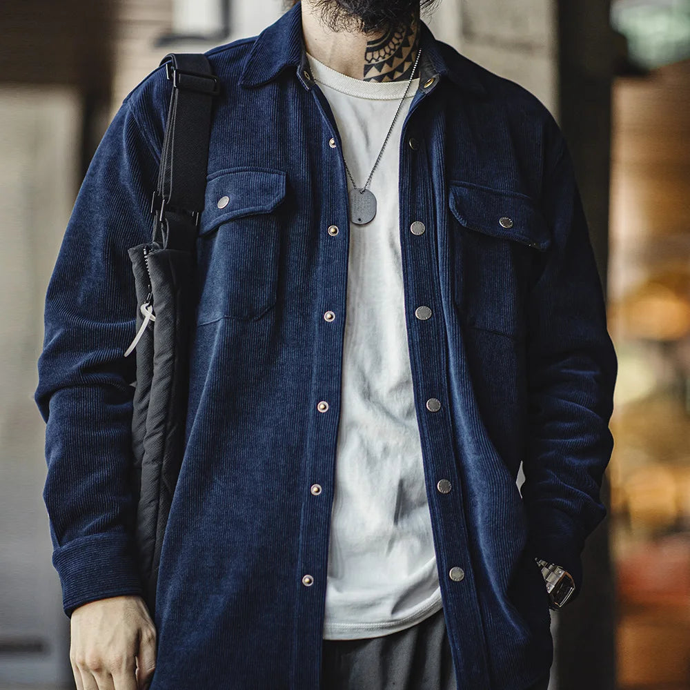 Herren Jacke im Vintage-Stil aus schwerem Strick mit Taschen