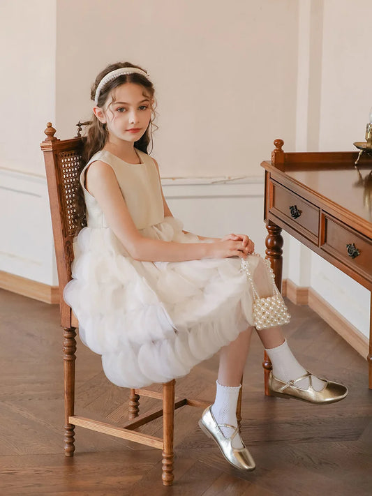 Lila Prinzessinnen-Kleid aus Gaze mit Pailletten für Mädchen – festliche Kinderbekleidung für Partys und Hochzeiten, Größe 3T-12T