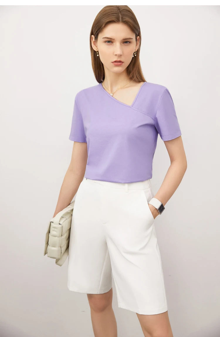 Damen Shorts im minimalistischen Stil mit hoher Taille für das Büro