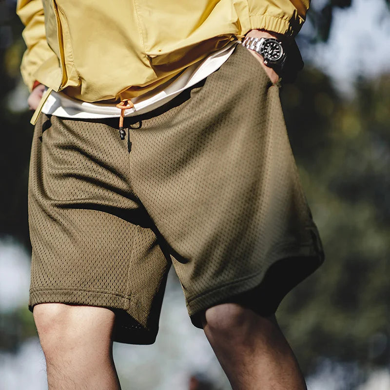 Herren Basketball Shorts aus Mesh für Sommer mit elastischem Bund und Taschen