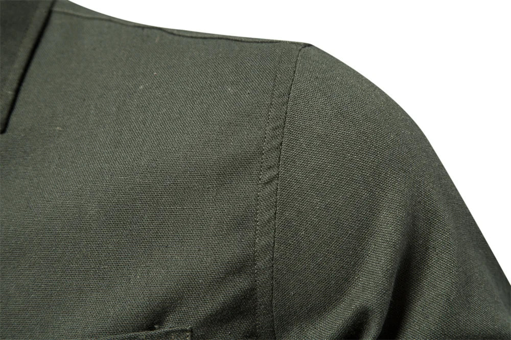 Herren Langarm Shirt aus 100 Prozent Baumwolle mit Einzel Tasche