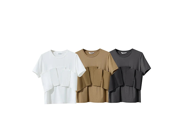 Damen T-Shirt im minimalistischen Stil mit lässigem Komfort und geradem Spleißen