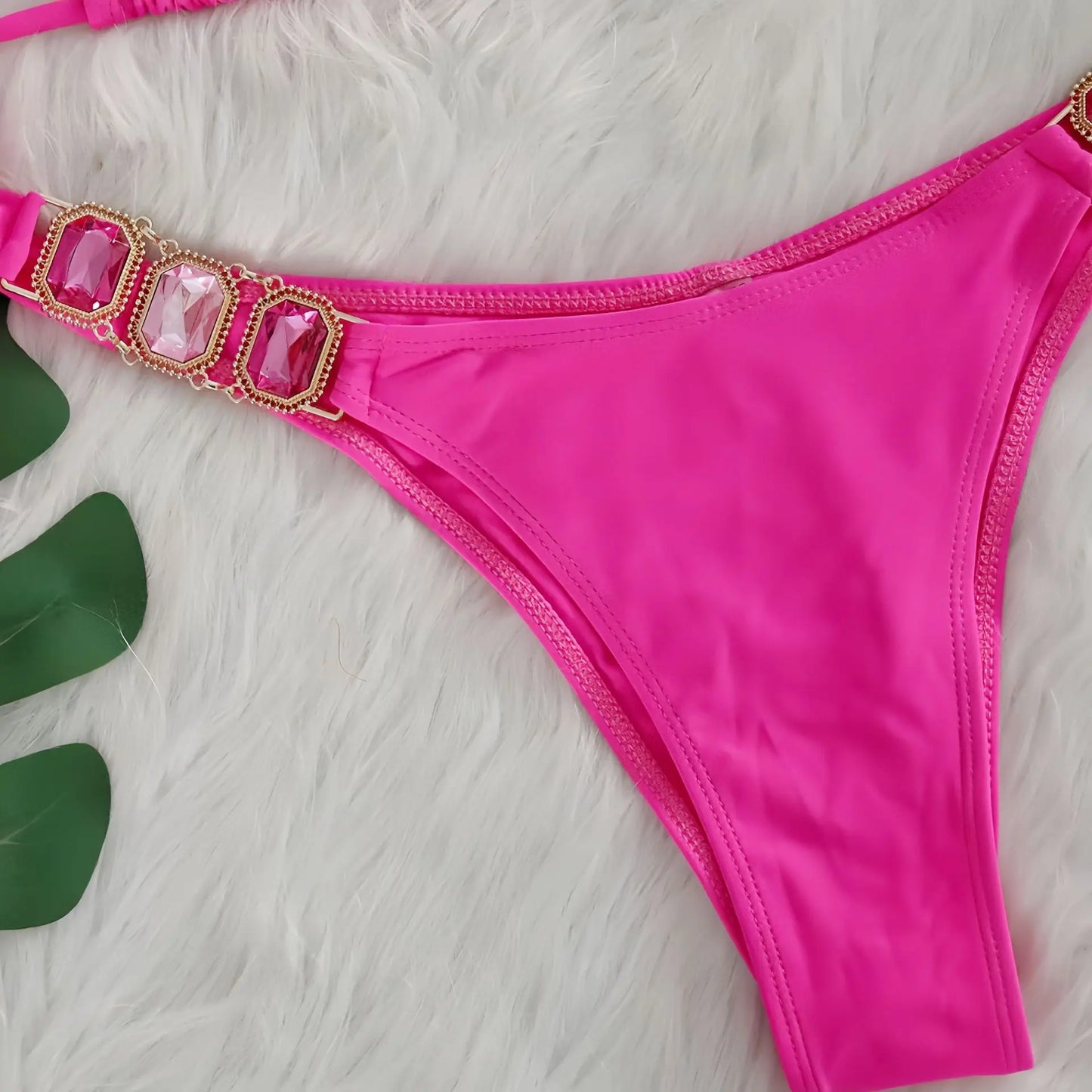 Brauner Push-Up-Bikini im brasilianischen Stil für Damen – ideal für Strand und Pool
