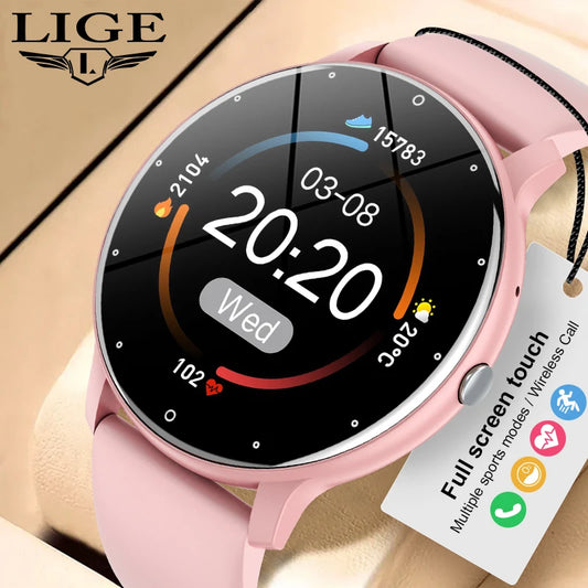 LIGE 2024 Neue Track Smart Uhr Männer Frauen Immer Anzeige Körper Temperatur Uhr BT Anruf Smartwatch Dame Smart Band Für Xiaomi