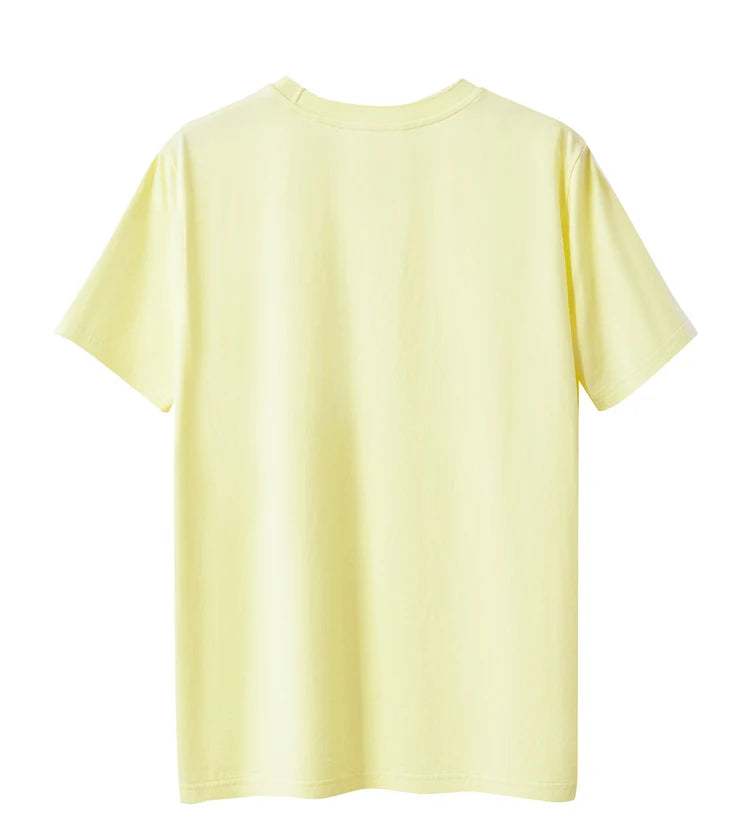 Damen T-Shirt im minimalistischen Stil mit modischer Stickerei und O-Ausschnitt