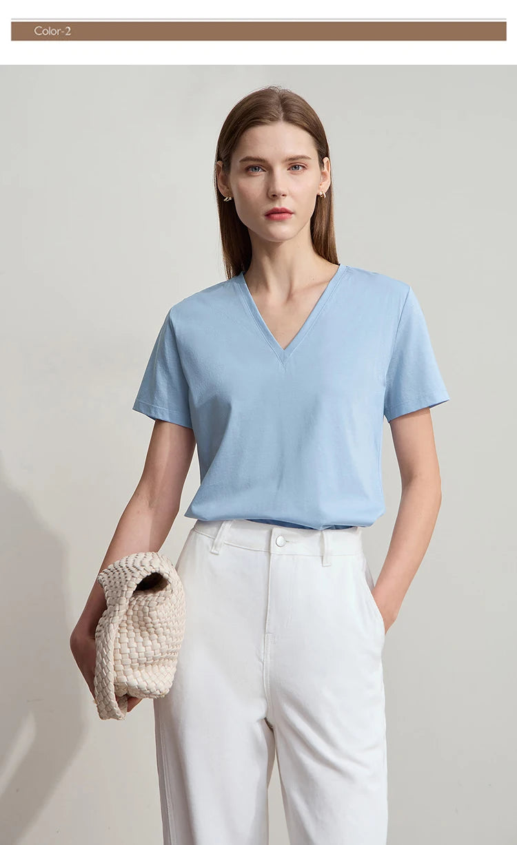 Damen Top im minimalistischen Sommerstil mit einfarbiger Buchstabenstickerei