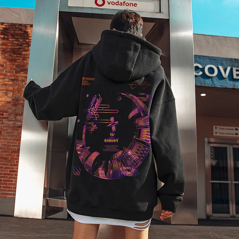 Herren Hoodie im Graffiti-Design mit lässigem Oversize-Schnitt für Hip Hop