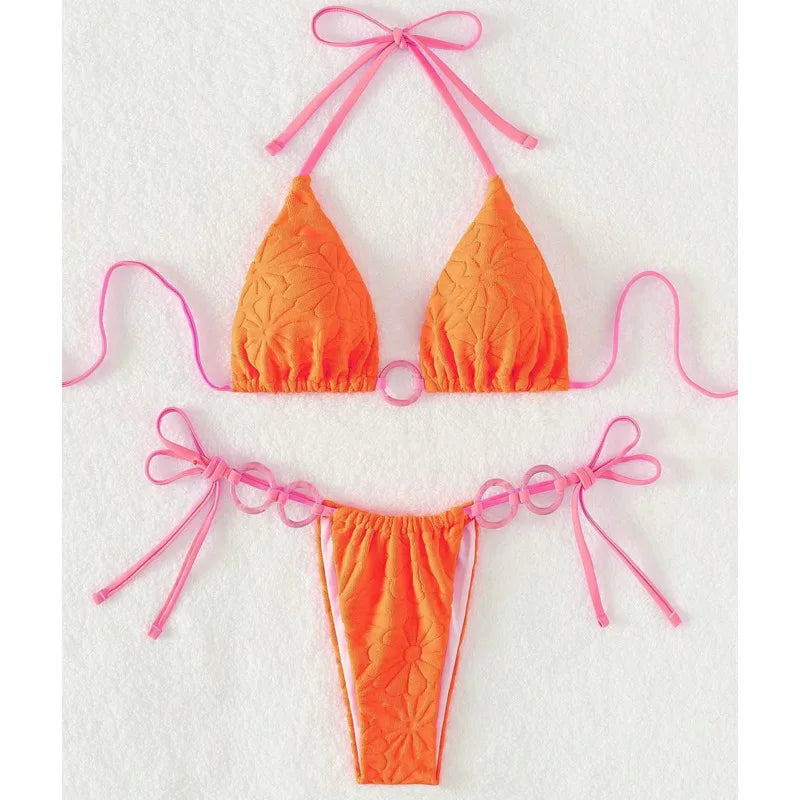 Dreiteiliges Damen-Bikini-Set im brasilianischen Stil – ideal für Strand und Pool
