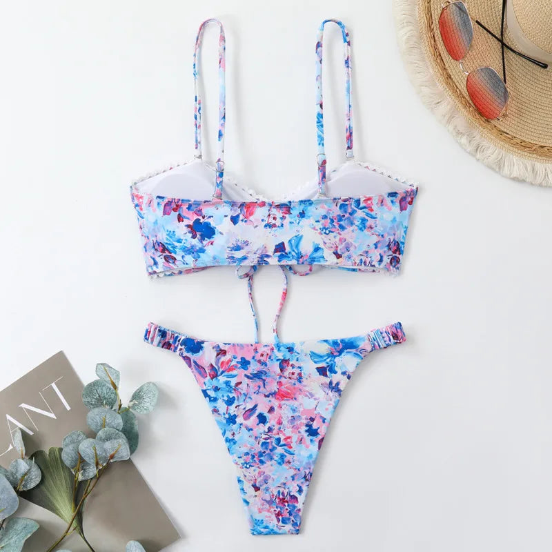 Sommerlicher Push-Up-Bikini im brasilianischen Stil – ideal für Strand und Pool