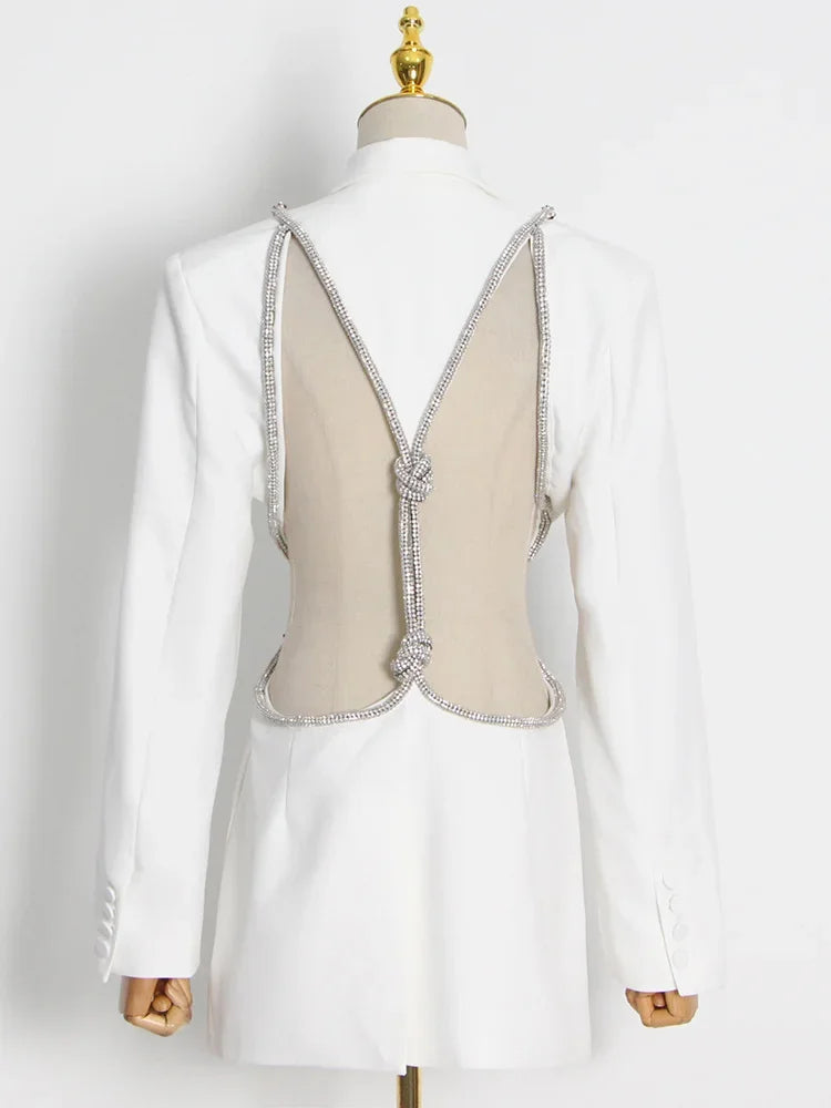 Elegantes Midi-Kleid mit Pailletten und Patchwork, schulterfrei und langärmelig – figurbetontes Design für Damen.
