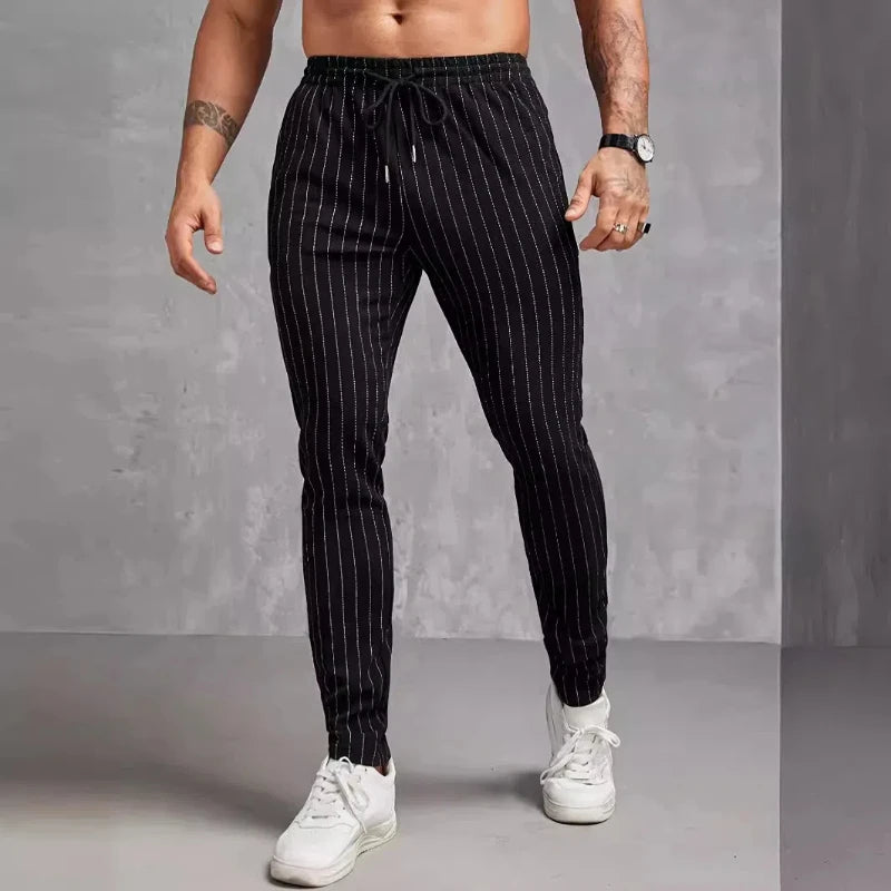 Neue Herren-Freizeithose mit gestreiften Taschen für Frühling und Sommer