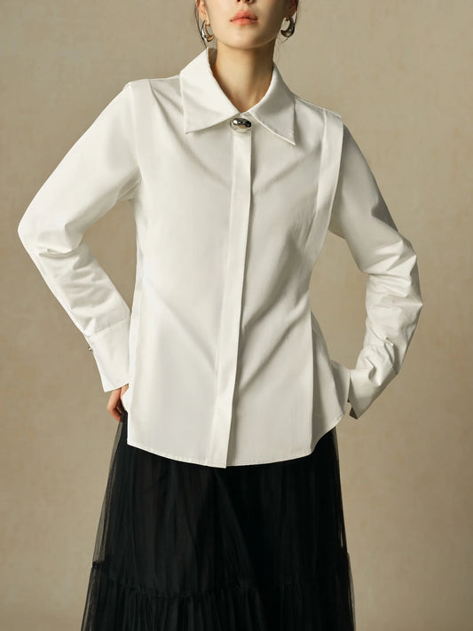 Hochwertiges Damen-Acetatshirt für den Herbst – vielseitig, lässig und locker für den täglichen Gebrauch