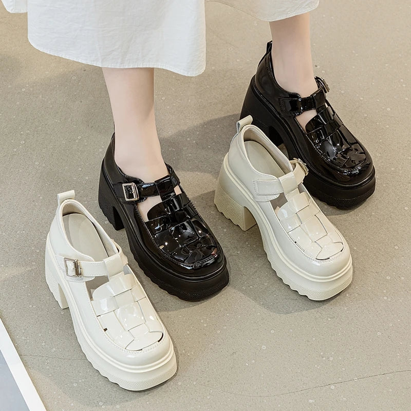 AIYUQI Echtes Leder Frauen Sandalen 2025, Neue Mode High-heel Sandalen Frauen Geschlossene Zehen Plattform Römischen Sandalen Frauen