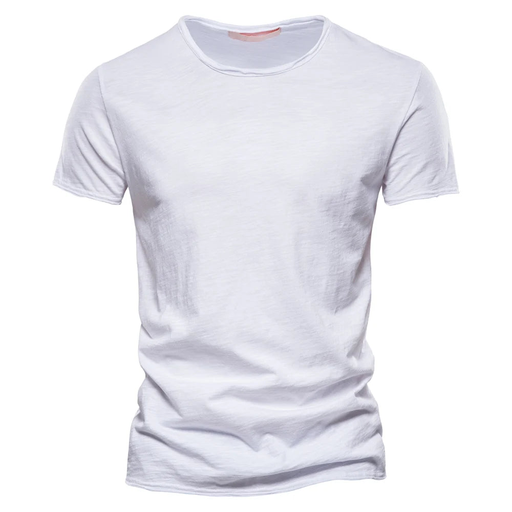 100% Baumwolle Männer T-shirt Casual Weiche Fitness Sommer Dünne T-shirts männer Hause Kleidung Oansatz Kurzarm Soild T Shirt für Männer