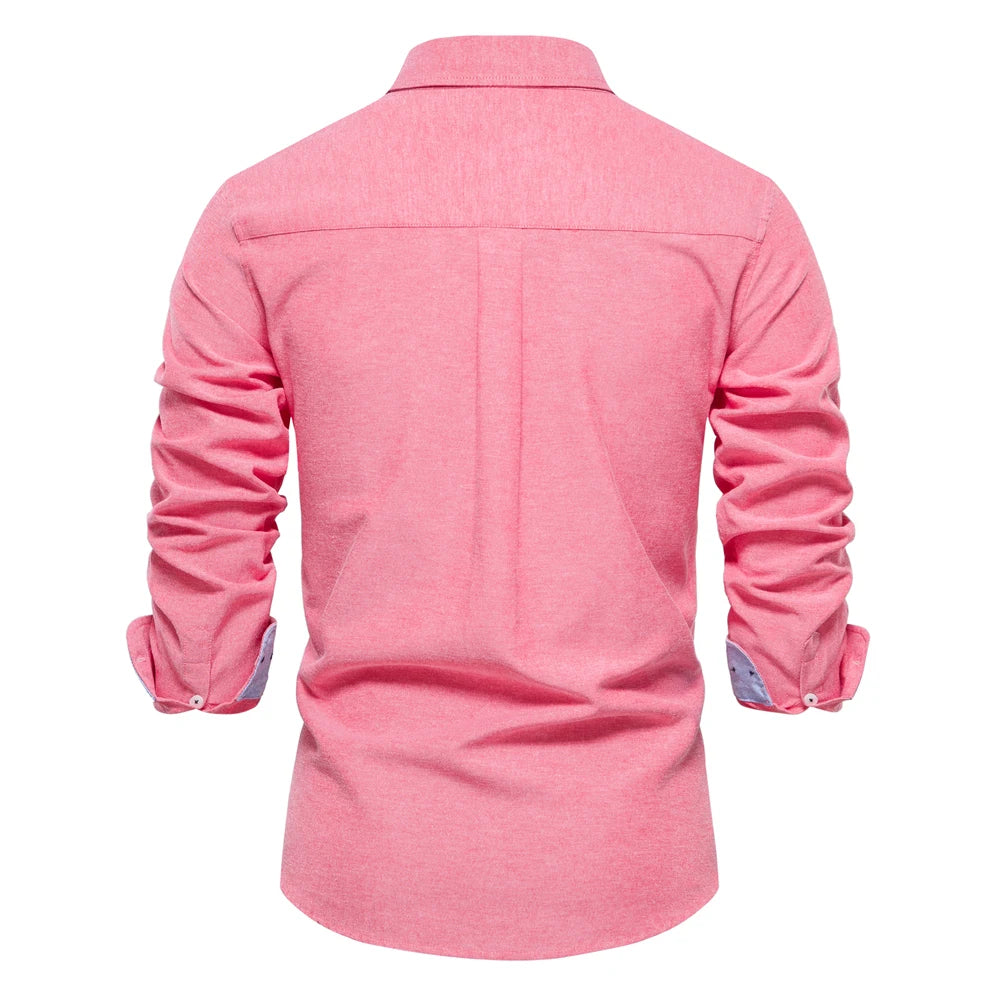 Herren Oxford Hemd aus Baumwolle mit langen Ärmeln für Casual-Look