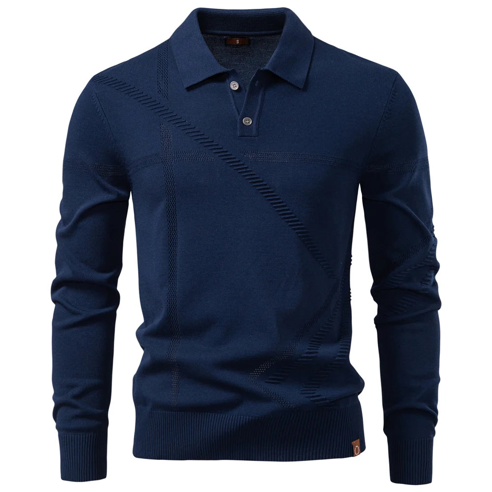 Premium Herren Winterpoloshirt Thermo Warm Elastisch Elegant Casual Top