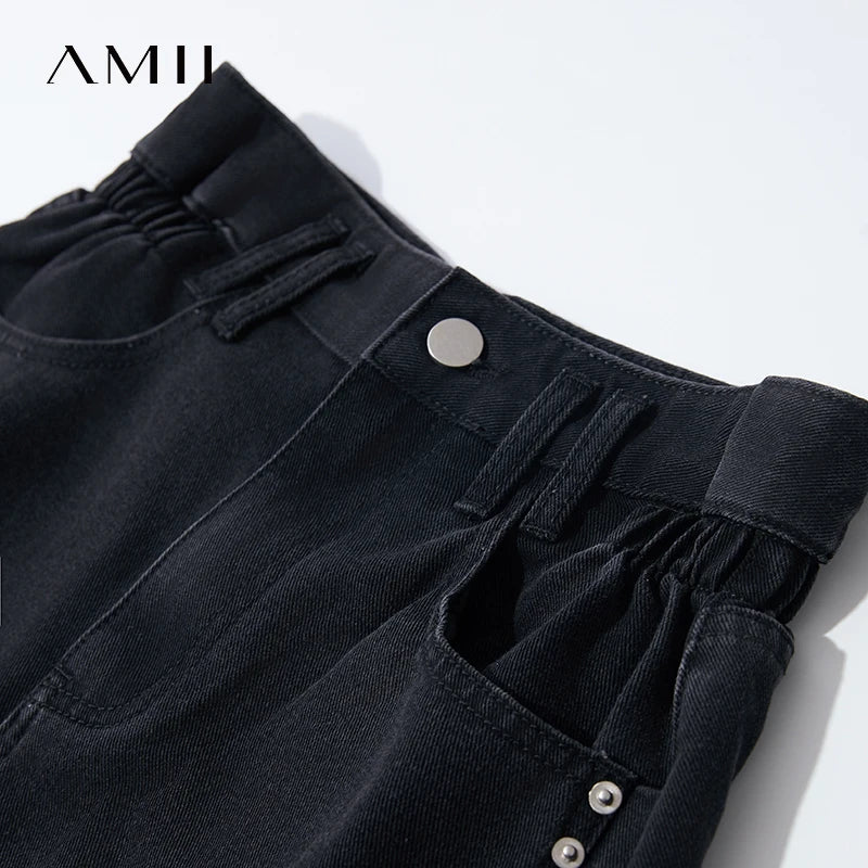 Damen Shorts Baumwoll-Denim Lässig Locker Gerade Vintage Modische Taschenjeans