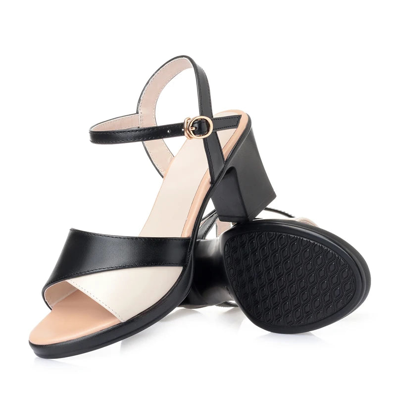 Damen Römische Sandalen High Heel Farbblock